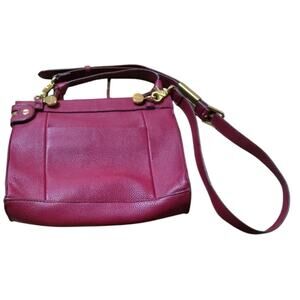 FOLY & Corinna Cranberry Red Vegan Leather Zippered Crossbody